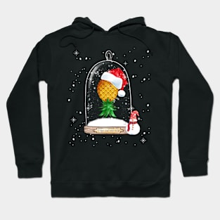 Santa Hat Swinger Upside Down Pineapple Snow Globe Winter Hoodie